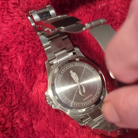 Men's Silver and Orange Watch - Picture 3 of 6